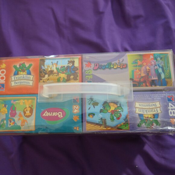 Vintage Sure-Lox Barney Doodlebops & Franklin Benjamin Puzzles New Never Used - Picture 5 of 16